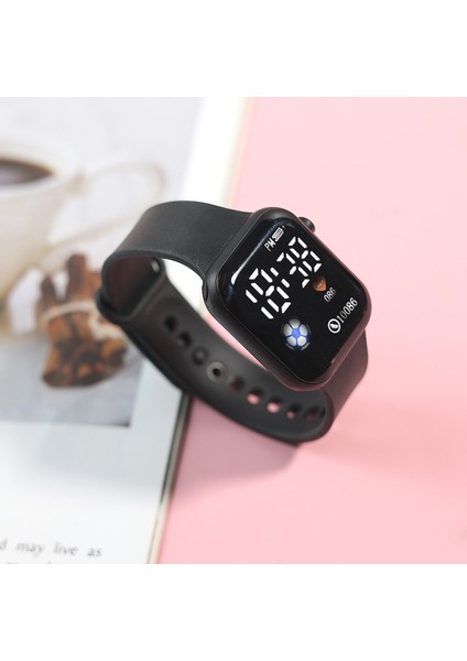 Siyah Futbol Spor Izle Kadınlar ve Erkekler Için Elektronik LED Dijital Saat Moda Rahat Basit Silikon Kadın Izle (Yurt Dışından)