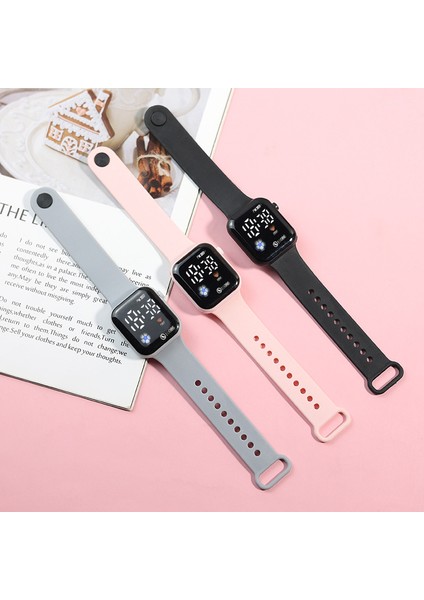 Siyah Futbol Spor Izle Kadınlar ve Erkekler Için Elektronik LED Dijital Saat Moda Rahat Basit Silikon Kadın Izle (Yurt Dışından) modelleri