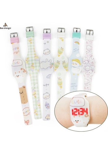 Stil 4 Karikatür/spor 2023 Yeni Karikatür Çocuk Dijital Saat LED Silikon Çocuk Renkli Baskı Izle Özel Açık Hava Spor Saati (Yurt Dışından) fiyatları