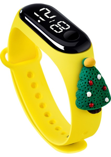 Ağaçlar Noel Teması Bebek Hediyesi Çocuk Bilekliği Yenilikçi Erkek ve Kız Plastik Dijital Saat (Yurt Dışından)