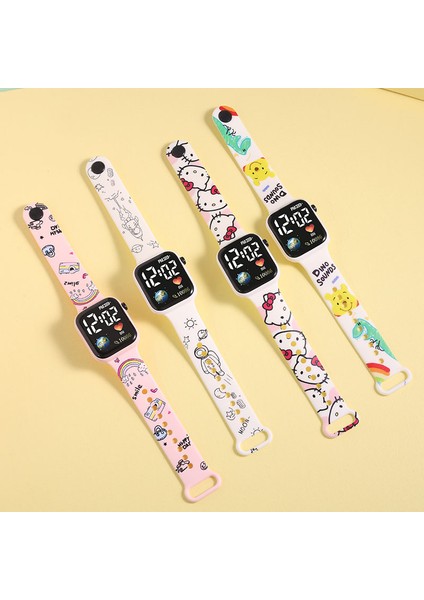 Stil 6 Saf Renk Moda Karikatür Baskılı Dikiş Çocuk Izle Pikachu Spor Bileklik Su Geçirmez Izle Çocuk LED Dokunmatik Izle (Yurt Dışından) fırsatları