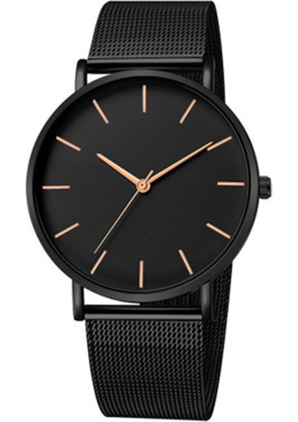 Stil 6 Örnek Modern Moda Siyah Kuvars Izle Erkek Kadın Örgü Bilezik Yüksek Kaliteli Rahat Kol Saati L0222-1 (Yurt Dışından)