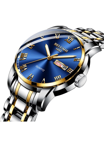 B Belushi 556 Yeni Erkek Kuvars Izle Lüks Otomatik Su Geçirmez Saatler Paslanmaz Çelik Trend (Yurt Dışından)