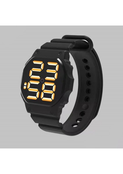 Gri Kare Şekli Sevimli Silika Jel Kayış Çocuklar LED Saatler Su Geçirmez Dijital Spor Sevgilisi Saat Reloj De Hombre Için Dijital Saatler (Yurt Dışından)