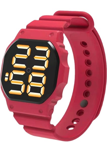 Gri Kare Şekli Sevimli Silika Jel Kayış Çocuklar LED Saatler Su Geçirmez Dijital Spor Sevgilisi Saat Reloj De Hombre Için Dijital Saatler (Yurt Dışından)