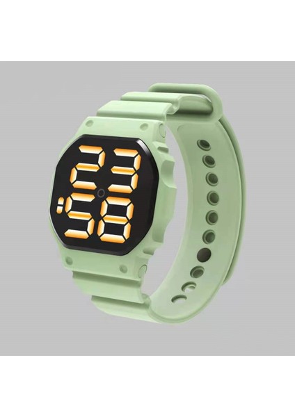 Gri Kare Şekli Sevimli Silika Jel Kayış Çocuklar LED Saatler Su Geçirmez Dijital Spor Sevgilisi Saat Reloj De Hombre Için Dijital Saatler (Yurt Dışından)