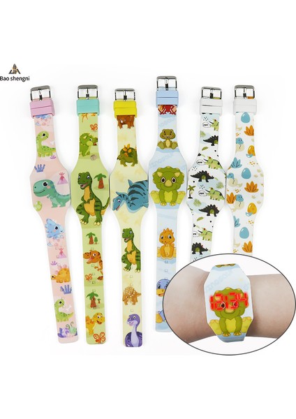 Dinozor 05 Izle ve Dijital ve Çocuklar Özel Bilezik Izle Kabul Sevimli Silikon LED Dijital Saat Saat Kız Erkek Karikatür Hayvan Hediye Saatler (Yurt Dışından) modelleri