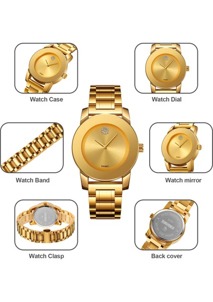 B Skmei Bilek Su Geçirmez Günlük Elbise Altın Renk Bayanlar Taklidi Su Geçirmez Relogio Feminino Kuvars Izle Moda Ince Saatler (Yurt Dışından) fırsatları