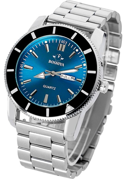 Paslanmaz Çelik-Mavi Işıklı/çoklu Zaman Dilimi Erkek Kuvars Izle Japonya Hareketi Aydınlık/çoklu Zaman Dilimi Hafta ve Takvim Paslanmaz Çelik Saat Spor Moda Kuvars Izle (Yurt Dışından)