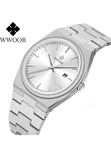 Gümüş Altın Wwoor S901WATCH Sıcak Satış Wwoor S901 Erkek Kol Saati Iş Yuvarlak Tarih Paslanmaz Çelik Saat Safir Kristal Kuvars Saatler (Yurt Dışından) fiyatları