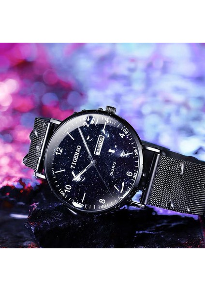 Stil 6 Pointer Yıldızlı Gökyüzü Izle Erkek Gençlik Lise Öğrencisi Trend Çift Takvim Ultra Ince Su Geçirmez Elektronik Kuvars Izle (Yurt Dışından) indirimleri