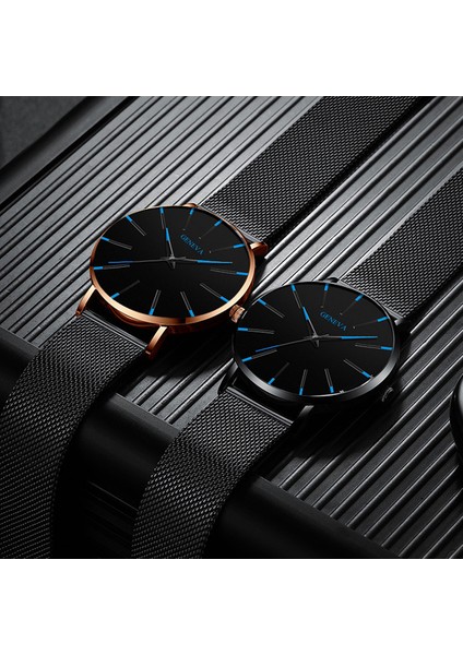 C7 Erkekler 2021 Minimalist Erkek Moda Ultra Ince Saatler Basit Erkekler Iş Paslanmaz Çelik Hasır Kemer Kuvars Izle Relogio (KWT2236) (Yurt Dışından)