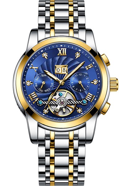 Stil 4 Mekanik Saat Özel Logo Moda Mekanik Saat Yeni Tasarım Tam Otomatik Mekanik Saat Çok Fonksiyonlu Erkek Bilek Saati (Yurt Dışından) fiyatları