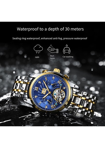 Stil 4 Mekanik Saat Özel Logo Moda Mekanik Saat Yeni Tasarım Tam Otomatik Mekanik Saat Çok Fonksiyonlu Erkek Bilek Saati (Yurt Dışından) indirimleri