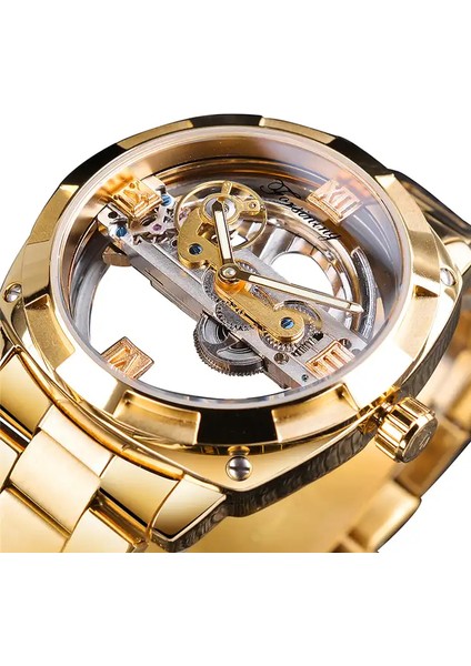 Erkek-Altın Resim Olarak Forsining GMT1165 Yeni Model Adam Otomatik Izle Mekanik Üst Paslanmaz Bant T-Kazanan Erkek Saat Kol Saatleri Relojes Hombre (Yurt Dışından) fiyatları