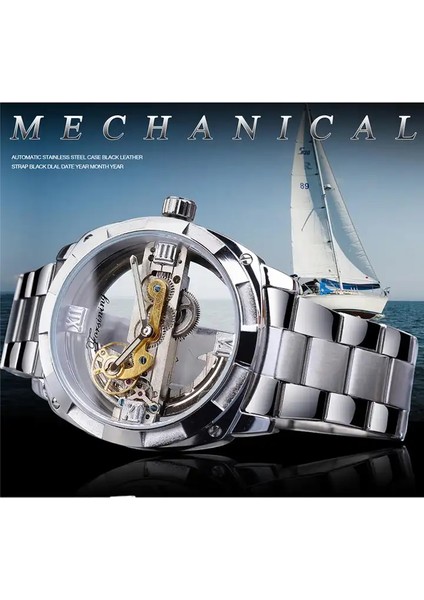Erkek-Altın Resim Olarak Forsining GMT1165 Yeni Model Adam Otomatik Izle Mekanik Üst Paslanmaz Bant T-Kazanan Erkek Saat Kol Saatleri Relojes Hombre (Yurt Dışından) indirimleri