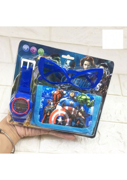 2-Spi Der-Man Karikatür Karikatür Prenses Çocuklar Dijital Saat Cüzdan Gözlük Doğum Günü Hediyesi Çocuklar Için Karikatür Izle Set Erkek Kız (Yurt Dışından) modelleri