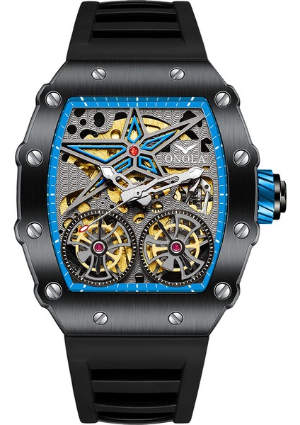 C1 Yeni Onola Izle 6829 Popüler Erkek Otomatik Mekanik Saat Içi Boş Kılıf Yaratıcı Namlu Şekli Rahat Spor Saat Erkekler Için (Yurt Dışından)