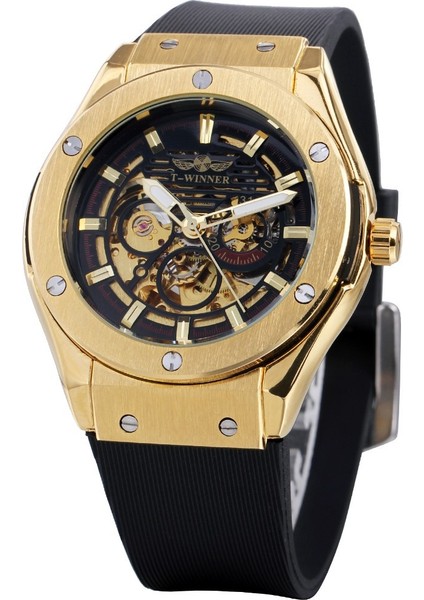 C5 Kazanan SLZA90 Otomatik Mekanik Saat Tanımlayın Ajur Klasik Moda Spor Serisi Şeffaf Kasa Arka Saatler (Yurt Dışından)