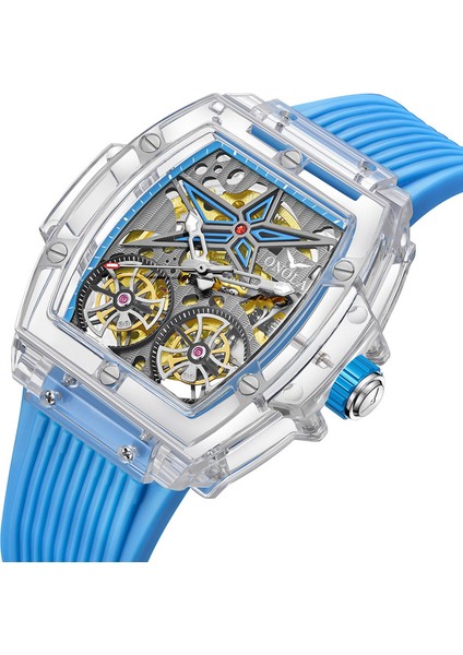 Beyaz Yeşil 1 Onola 6828 Lüks Saatler Erkekler Izle Mekanik Tourbillon Kol Saati 3 M Su Geçirmez Otomatik Saat (Yurt Dışından)