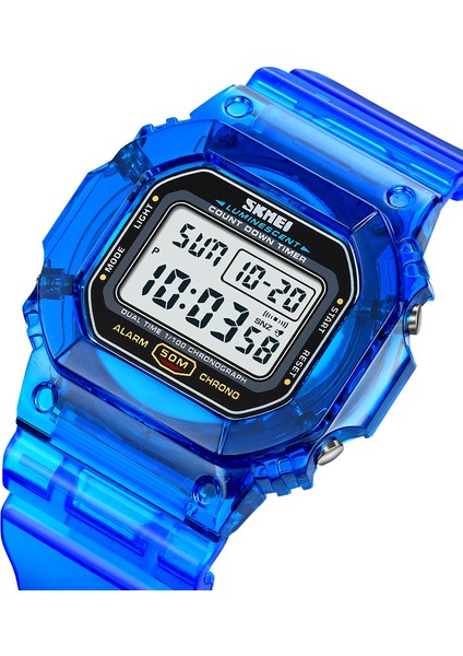 Mor Dijital Saat Skmei 1999 Özel Reloj De Hombre Le Işık Izle 50M Kol Saatleri Şeffaf Bantlı Erkekler Için LED Dijital Spor Saatleri (Yurt Dışından) modelleri