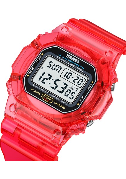 Mor Dijital Saat Skmei 1999 Özel Reloj De Hombre Le Işık Izle 50M Kol Saatleri Şeffaf Bantlı Erkekler Için LED Dijital Spor Saatleri (Yurt Dışından) indirimleri