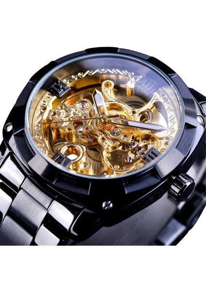 C3 Elips Otomatik Saatler Erkekler Moda Mekanik Steampunk Elbise Erkekler Izle Üst Marka Lüks Paslanmaz Çelik Otomatik Iskelet Izle (Yurt Dışından)
