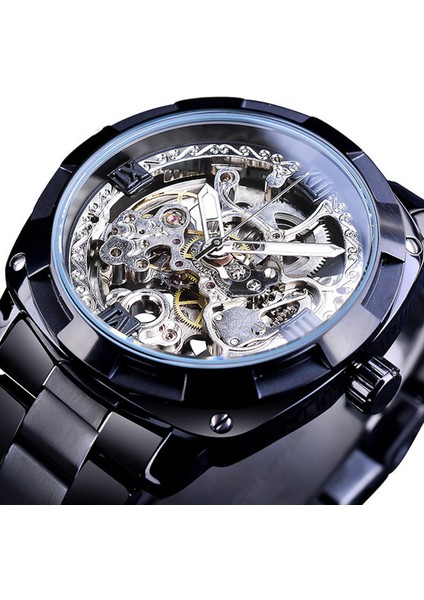 C3 Elips Otomatik Saatler Erkekler Moda Mekanik Steampunk Elbise Erkekler Izle Üst Marka Lüks Paslanmaz Çelik Otomatik Iskelet Izle (Yurt Dışından)