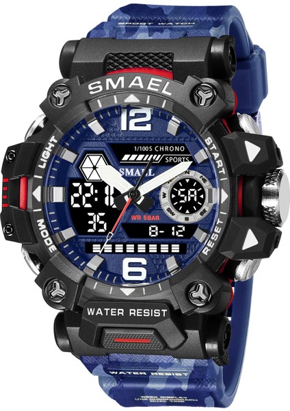 Haki Smael 8072MC Elektronik Saat Relojes Hombre Alaşım Kasa Dijital Saat Su Geçirmez Kuvars Reloj Dijital (Yurt Dışından) modelleri