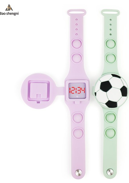 Nane Yeşili Saat & Dijital & Çizgi Film Futbol Şekli Çocuklar Için Silikon LED Dijital Saat Öğrenme Süresi Çizgi Film Çocuk Dijital Çocuklar Için LED Saat (Yurt Dışından) modelleri