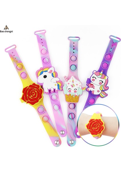 Stil 9 Moda/kombine Ürün Özel Logo Çocuklar Fidget Pop Bileklik Bilek Saatler Dijital Saat Hayvan Silikon Unicorn Izle (Yurt Dışından)