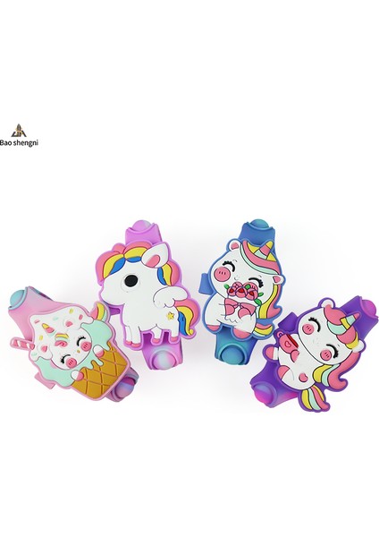 Stil 9 Moda/kombine Ürün Özel Logo Çocuklar Fidget Pop Bileklik Bilek Saatler Dijital Saat Hayvan Silikon Unicorn Izle (Yurt Dışından)