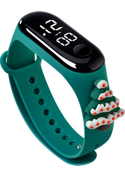 Green1 Dijital Saatler Noel Hediyesi Çocuklar Saatler Erkek Kız Spor LED Dijital Plastik Saatler Çocuklar Noel Tema Bilezik Saatler Sıcak Satış (Yurt Dışından)