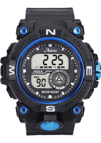 Mavi Sıcak Sıcak Satış Vahşi Hayatta Kalma Su Geçirmez Erkek Izle Rahat Çok Fonksiyonlu Spor Çalar Saat Öğrenci Dijital Saat (Yurt Dışından)