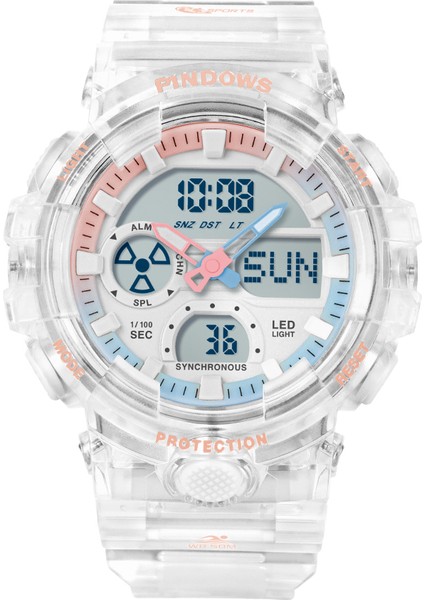 PDS-S9201-N6 Dijital Saat Pindows Yeni Tasarım Özel Logo Dijital 50M Su Geçirmez Büyük Kasa Klasik Kronograf Spor Erkekler Için Özel Analog Dijital Saatler (Yurt Dışından)