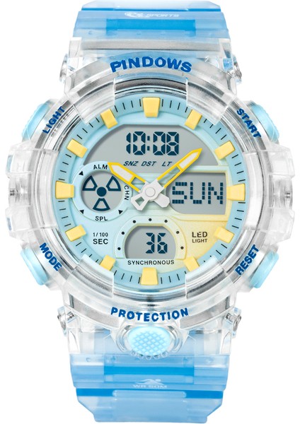 PDS-S9201-N6 Dijital Saat Pindows Yeni Tasarım Özel Logo Dijital 50M Su Geçirmez Büyük Kasa Klasik Kronograf Spor Erkekler Için Özel Analog Dijital Saatler (Yurt Dışından)