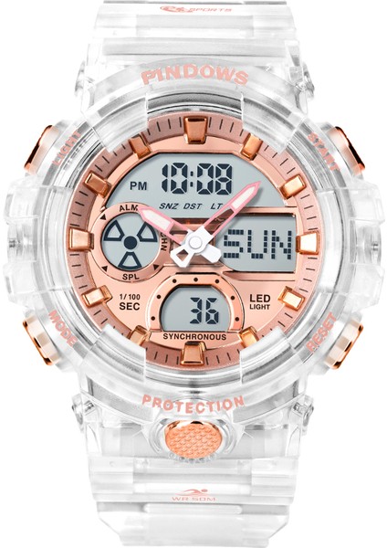 PDS-S9201-N6 Dijital Saat Pindows Yeni Tasarım Özel Logo Dijital 50M Su Geçirmez Büyük Kasa Klasik Kronograf Spor Erkekler Için Özel Analog Dijital Saatler (Yurt Dışından)