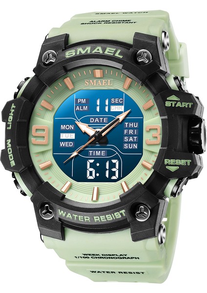 Renkli Kırmızı Yeşil Çift Ekran Yeni Varış Smael 8049 Reloj Spor Saat Su Geçirmez Erkekler Dijital Saat Erkek Reçel Tangan Dijital Saatler (Yurt Dışından)