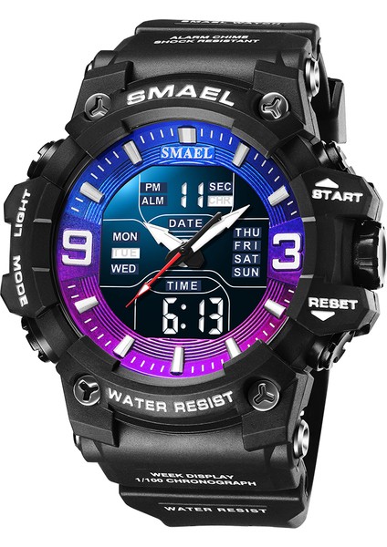 Renkli Kırmızı Yeşil Çift Ekran Yeni Varış Smael 8049 Reloj Spor Saat Su Geçirmez Erkekler Dijital Saat Erkek Reçel Tangan Dijital Saatler (Yurt Dışından)