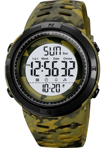 Yeşil Kamuflaj-Beyaz Skmei 2070 Relojes Digitales Para Hombre Su Geçirmez 50M Skmei 2070 Relojes Erkek Dijital Saat Bilek Sporu Digitales Deportivos Para Hombre (Yurt Dışından)