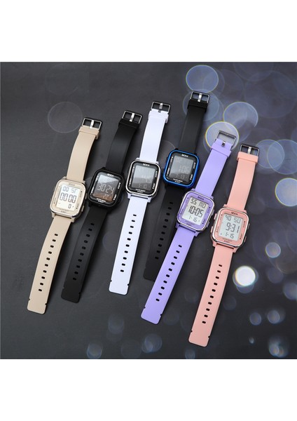Pembe 9001 Su Geçirmez 50BAR Unisex Spor LED Izle Açık Dijital Su Geçirmez Bilek Izle Erkek Kız Için Akrilik Reçine Kauçuk Dikdörtgen 9 mm (Yurt Dışından)