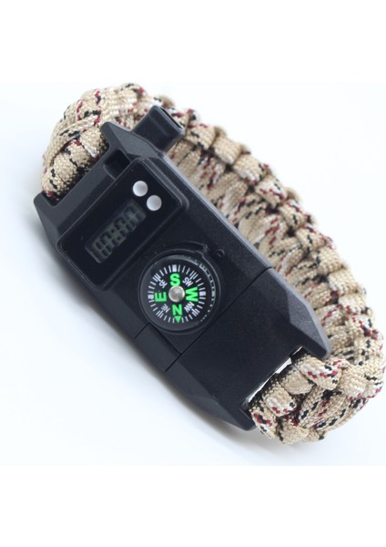 Green3 Dijital Saatler Şemsiye Halat Bilezik Dokuma Bilezik Saat Wilderness Açık Survival Bilezik Çakmaktaşı Ateşleyici Izle Düdük Bıçak Kazıyıcı Izle (Yurt Dışından)