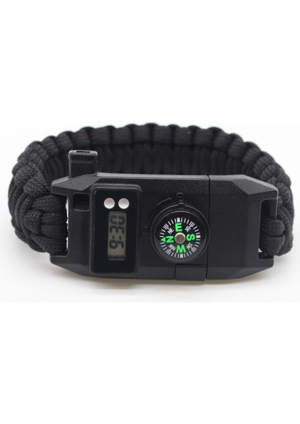 Green3 Dijital Saatler Şemsiye Halat Bilezik Dokuma Bilezik Saat Wilderness Açık Survival Bilezik Çakmaktaşı Ateşleyici Izle Düdük Bıçak Kazıyıcı Izle (Yurt Dışından) indirimleri