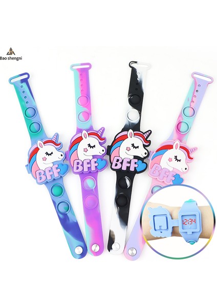 Stil 3 Çocuk Saatleri ve Oyuncakları Bsn Çocuk Spor Izle Karikatür Unicorn Silikon LED Izle Dokunmatik Ekran Çocuk Reloj Çocuk LED Dijital Oyuncaklar Saatler (Yurt Dışından)