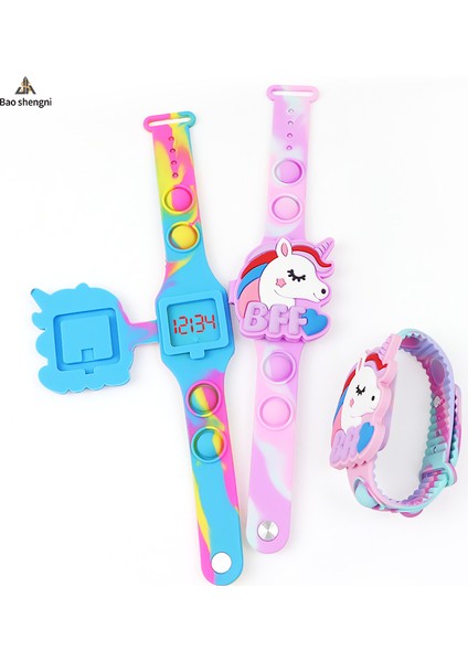 Stil 3 Çocuk Saatleri ve Oyuncakları Bsn Çocuk Spor Izle Karikatür Unicorn Silikon LED Izle Dokunmatik Ekran Çocuk Reloj Çocuk LED Dijital Oyuncaklar Saatler (Yurt Dışından)