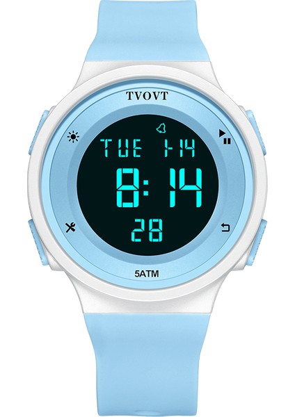 Açık Mavi Tvovt 8801 Dijital Saat Su Geçirmez Spor Saat (Yurt Dışından)