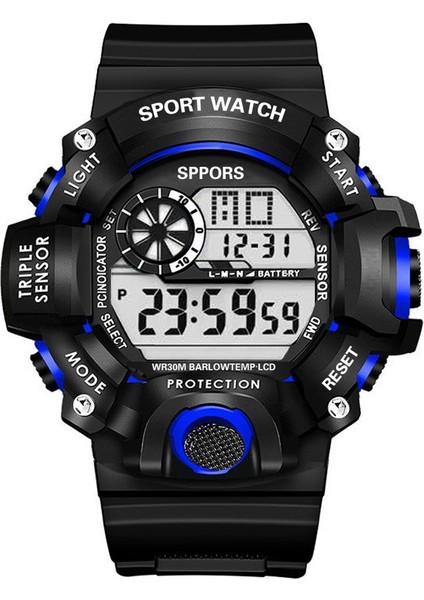 Yeşil D Yeni Erkek Spor Elektronik Dijital Saat Büyük Ekran Spor Izle Erkek Çok Fonksiyonlu Açık Su Geçirmez Kol Saati (Yurt Dışından)