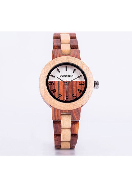 D02-2 2020 Dodo Geyik Minimalist Kuvars Izle Özel Etiketli Benzersiz Kadın Koa Ahşap Saatler (Yurt Dışından)