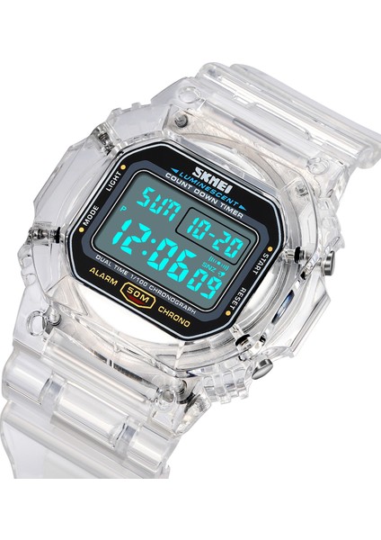 Mor 1999 Skmei 1999 Moda Reloj De Hombre Le Işık Transparente Izle 50 M Vintage Kol Saatleri Kronograf LED Dijital Spor Saatleri (Yurt Dışından) modelleri