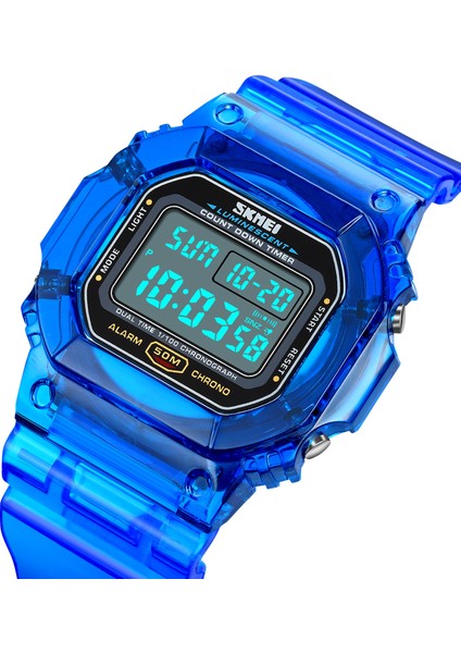 Mor 1999 Skmei 1999 Moda Reloj De Hombre Le Işık Transparente Izle 50 M Vintage Kol Saatleri Kronograf LED Dijital Spor Saatleri (Yurt Dışından) indirimleri